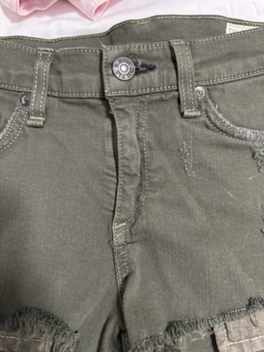 Rag & Bone for Intermix 24 Stretch denim low rise shorts 2 in inseam  Army Green